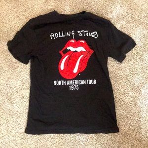 Rolling Stones: North American Tour 1975 black t-shirt.